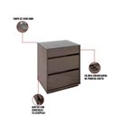 Ver imagem 3 de Mesa De Cabeceira Organizadora Ellie 3 Gavetas Cinza Pérola