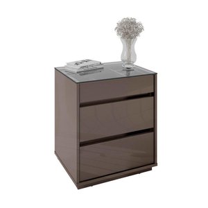 Mesa De Cabeceira Organizadora Ellie 3 Gavetas Cinza Pérola