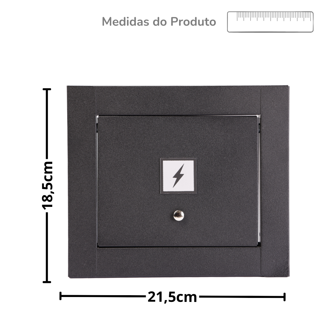 Visor Parede Energia Luz 100% Inox Basculante – Preto - 4