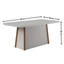 Ver imagem 2 de Conjunto Sala de Jantar Tilia C/ Tampo Madeirado C/ Vidro Canto Curvo 180x90cm e 6 Cadeiras Pietá