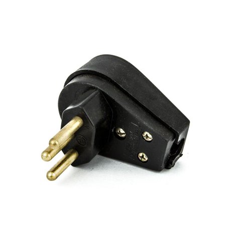 Plug Macho Tomada Elétrica 10a 90 Graus - Preto