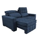 Ver imagem 7 de Sofá Retrátil e Reclinável 1,80M Molas Ensacadas e Costura Tripla Cama Inbox Nobre Suede Azul