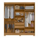 Ver imagem 2 de Guarda Roupa Valença 195cm 6 Portas Freijó Off White com Portas Ripadas e Espelho Moval