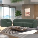 Ver imagem 1 de Conjunto Sala de Estar Sofá 252cm 3 Lugares e Poltrona Adam Veludo Cinza G45 - Gran Belo Conjunto Ad