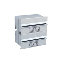 Caixa Correio Condomínio Detrás Para Muro Inox 2 Módulos - 1