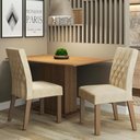 Ver imagem 1 de Conjunto Sala de Jantar Madesa Lia Mesa Tampo de Madeira com 2 Cadeiras - Rustic/imperial