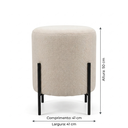 Ver imagem 3 de Puff Banqueta Decorativo Base Metal Tecido em Linho - Bege/Preto