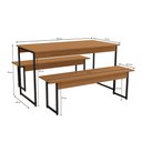 Ver imagem 3 de Mesa de Jantar Kappesberg Industrial com 2 Bancos Canela/Preto Fosco 136cm