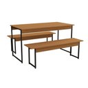 Ver imagem 1 de Mesa de Jantar Kappesberg Industrial com 2 Bancos Canela/Preto Fosco 136cm