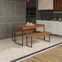Ver imagem 4 de Mesa de Jantar Kappesberg Industrial com 2 Bancos Canela/Preto Fosco 136cm