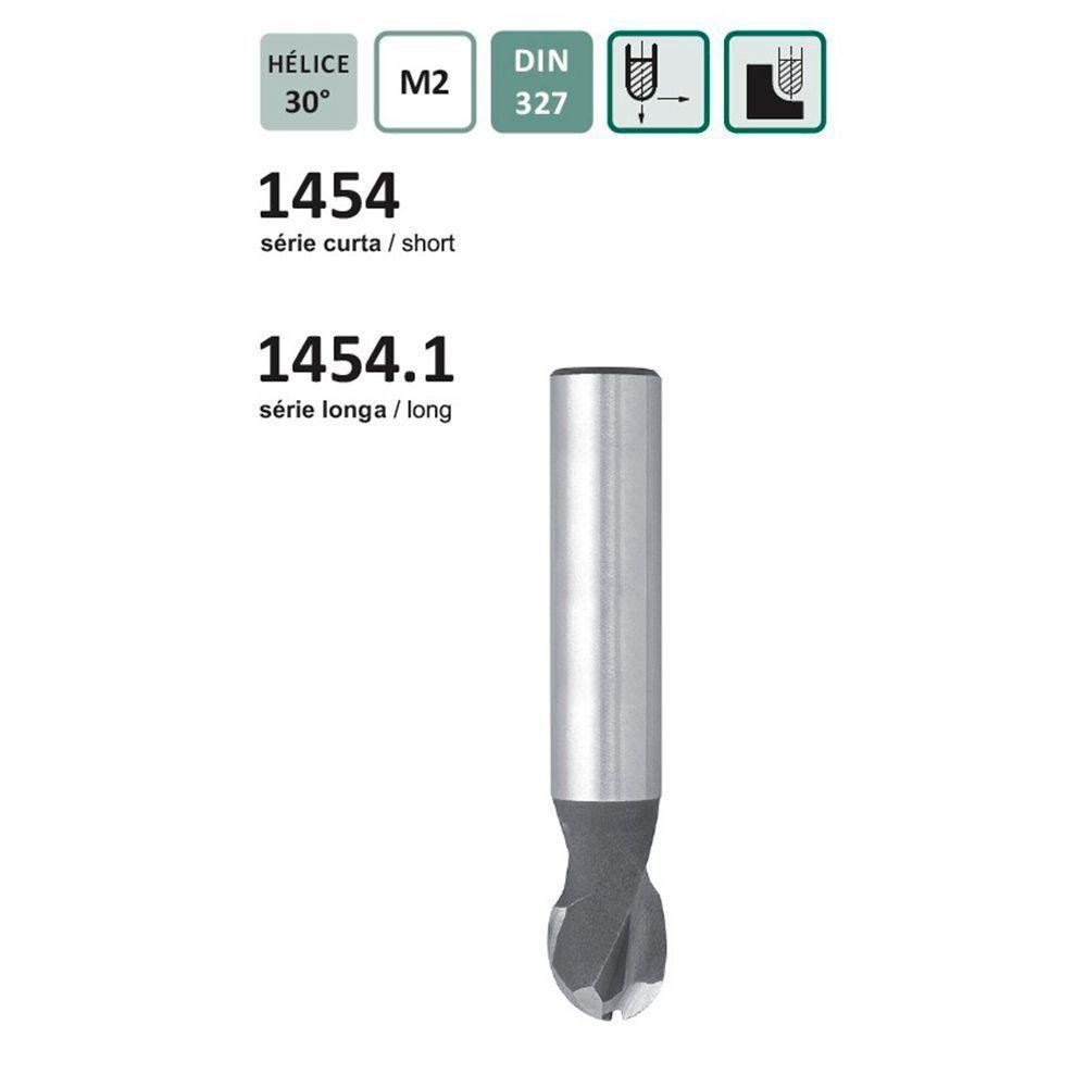 Fresa de Topo Esférico Haste Cilíndrica - 16x8x19x79x16x2 - Din 327 - 5