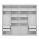 Ver imagem 3 de Guarda Roupa Roupeiro Casal Espelhos 8 Portas 4 Gavetas Master New 8.4 Branco Santos Andirá
