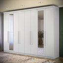 Ver imagem 1 de Guarda Roupa Roupeiro Casal Espelhos 8 Portas 4 Gavetas Master New 8.4 Branco Santos Andirá