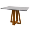 Mesa De Jantar Para 4 Lugares Tampo Retangular Com Vidro 1,20m Lectus Ypê Off White New Ceval 23118. - 2