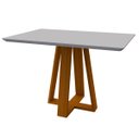 Ver imagem 2 de Mesa De Jantar Para 4 Lugares Tampo Retangular Com Vidro 1,20m Lectus Ypê Off White New Ceval 23118.