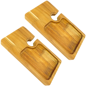 Suporte para Taças de Vinho com Petisqueira de Madeira 2 Unid