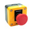 Botoeira Plástica Amarela com Botão de Emergência Tipo Cogumelo 40mm Modelo CP1-E Metaltex - 1
