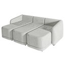 Ver imagem 5 de Sofá Cama Modulado Retrátil e Reclinável Decorativo Varsóvia 276cm Linho Cinza G33 - Gran Belo