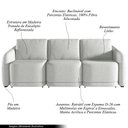 Ver imagem 3 de Sofá Cama Modulado Retrátil e Reclinável Decorativo Varsóvia 276cm Linho Cinza G33 - Gran Belo