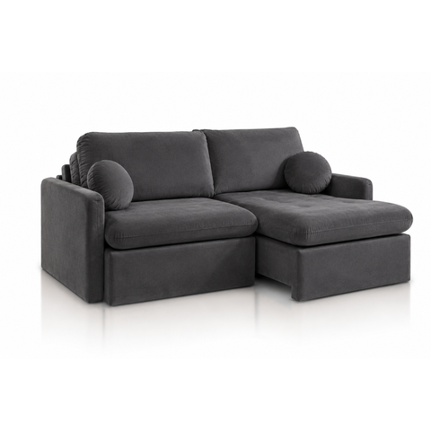 Sofá Amalfi Retrátil e Reclinável com Molas Ensacadas, Pillow 18cm e Função Cama:Veludo Grafite/1.