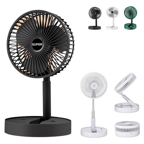 Ventilador de Mesa Dobrável Mini Circulador Ar Telescópico Usb Portátil Ajustável com Suporte para C