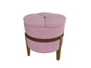 Ver imagem 1 de Puff Pétala Decorativo Premium Apoio para Os Pés Banco Estofado Redondo Banqueta Moderno Cor Rosa