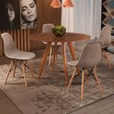 Ver imagem 1 de Mesa de Jantar Redonda Madeira Laminada Pé Palito 90 Cm **SOMENTE A MESA**
