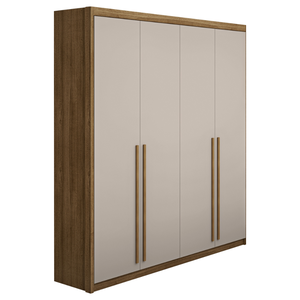Armário Guarda Roupa Solteiro Dubai 4 Portas - Vlr Móveis: Nature/fendi