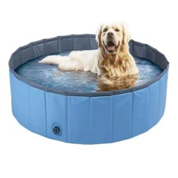 Piscina para Caes Pet Gato Cachorro Animal de Estimaçao Bebe Criança Banheira Dobravel Verao Sol Cal - 11