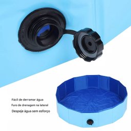 Piscina para Caes Pet Gato Cachorro Animal de Estimaçao Bebe Criança Banheira Dobravel Verao Sol Cal - 8