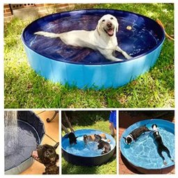 Piscina para Caes Pet Gato Cachorro Animal de Estimaçao Bebe Criança Banheira Dobravel Verao Sol Cal - 3