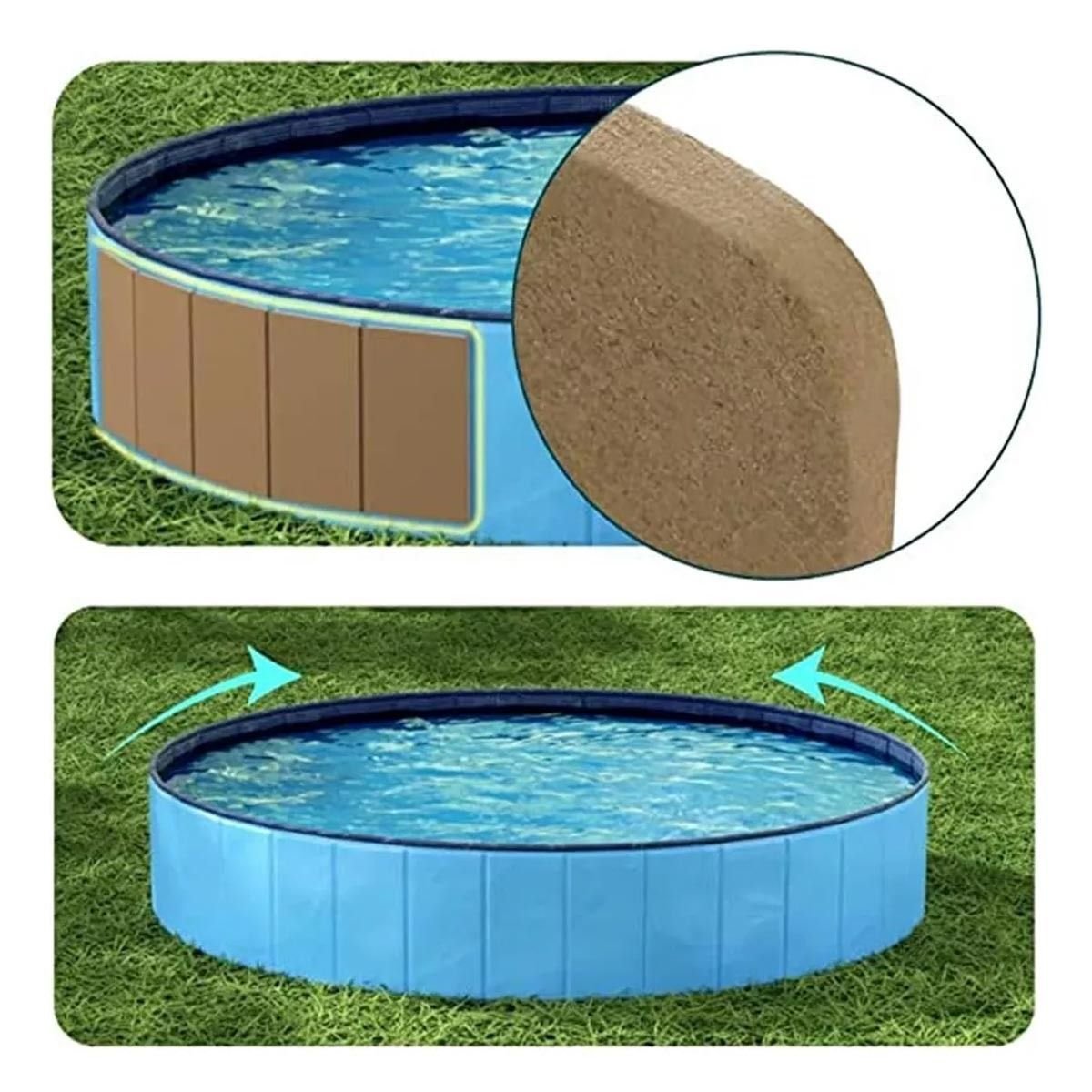 Piscina para Caes Pet Gato Cachorro Animal de Estimaçao Bebe Criança Banheira Dobravel Verao Sol Cal - 7