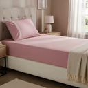 Ver imagem 2 de Jogo de Cama Solteiro Malha de Algodão Premium 2 Peças Rosê
