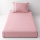 Ver imagem 1 de Jogo de Cama Solteiro Malha de Algodão Premium 2 Peças Rosê