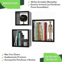 Ver imagem 3 de 3 Nichos para Livros Parede Quarto Sala Quadrado Preto