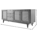 Ver imagem 6 de Balcão Buffet de Madeira Maciça 3 Gavetas e 3 Portas com Tela Rattan Natural Prime Wood:carvalho