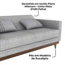 Ver imagem 5 de Sofa Cama 2 Lugares 203 Cm Linho Plano Milenum Corino Whisk Milani Store Palha