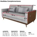 Ver imagem 4 de Sofa Cama 2 Lugares 203 Cm Linho Plano Milenum Corino Whisk Milani Store Palha