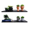 Kit 2 Prateleira Mdf Suporte Invisível Flutuante 70cm Preta Laqueada Decoração - Organizze Móveis - 1