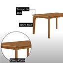 Ver imagem 3 de Conjunto Jantar Liz 4 Lugares MDF Cadeiras Lira Veludo Capuccino 120cm Moderna