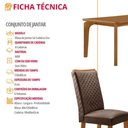 Ver imagem 6 de Conjunto Jantar Liz 4 Lugares MDF Cadeiras Lira Veludo Capuccino 120cm Moderna