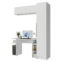 Ver imagem 2 de Conjunto Home Office 1 Guarda-Roupa 2 Aéreos Neo 1 Escrivaninha Branco Madesa