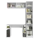 Ver imagem 5 de Conjunto Home Office 1 Guarda-Roupa 2 Aéreos Neo 1 Escrivaninha Branco Madesa