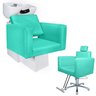 KIT Evidence - 1 Cadeira Fixa + 1 Lavatório Para Salão Bullon Fixa + Lavatório Turquesa Factor - 1