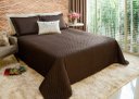 Ver imagem 3 de kit cobre leito perola e porta travesseiro quarto casal 5 peças - marrom