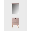 Ver imagem 1 de Gabinete para Banheiro com Tampo e Espelheira 60cm Retro Mdf Salmao Milano - On Móveis