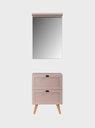Ver imagem 1 de Gabinete para Banheiro com Tampo e Espelheira 60cm Retro Mdf Salmao Milano - On Móveis