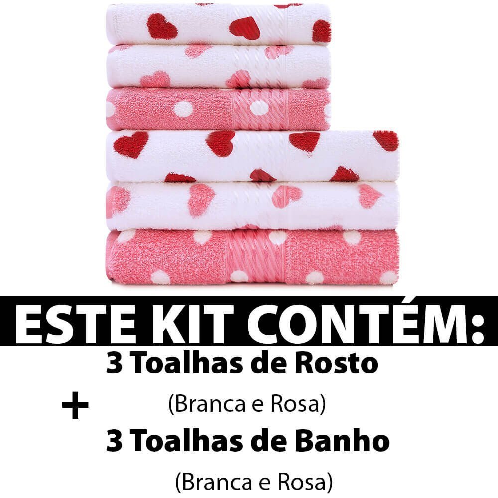 Kit 6 Peças Toalha Banho + Rosto Infantil Estampada 100 Algodão Felpuda Prisma Dohler Emcompre - 2