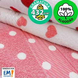 Kit 6 Peças Toalha Banho + Rosto Infantil Estampada 100 Algodão Felpuda Prisma Dohler Emcompre - 3
