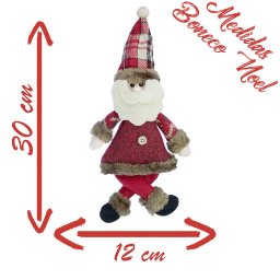Kit 12 Enfeites Boneco de Neve e Papai Noel Natal em Tecido 30cm - 2